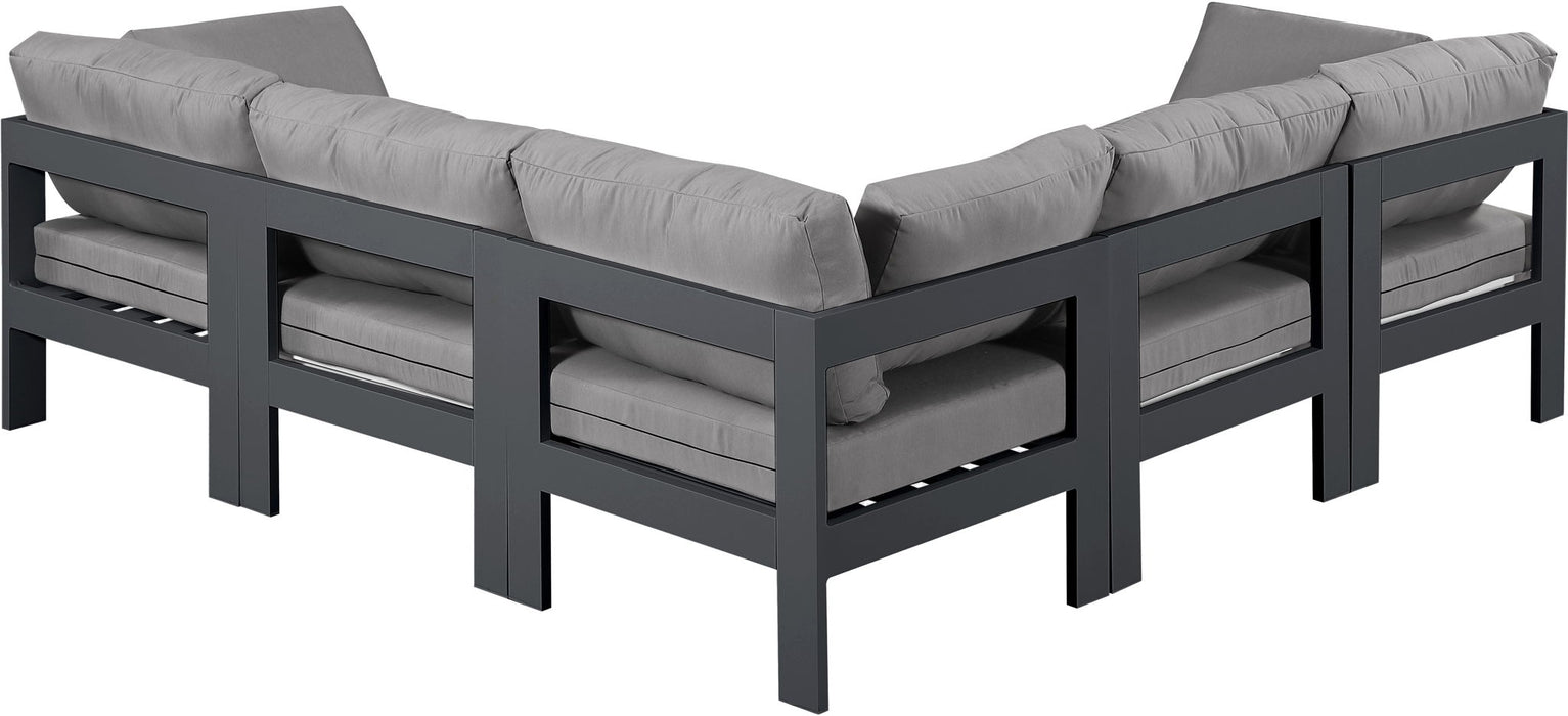 Nizuc - Outdoor Patio 5 Piece Modular Sectional With Gray Frame - Simple Home Plus