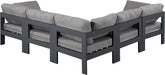 Nizuc - Outdoor Patio 5 Piece Modular Sectional With Gray Frame - Simple Home Plus