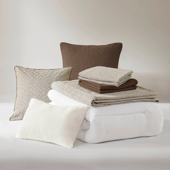 Chapman - 8 Piece Queen Comforter Set - Nuetual Ivory - Simple Home Plus