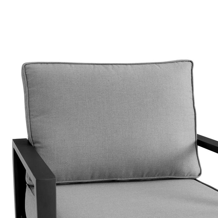 Cayman - Black Aluminum Outdoor Swivel Glider Chair With Cushion - Black / Dark Gray - Simple Home Plus