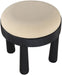 Larea - Linen Textured Fabric Ottoman - Black Base - Simple Home Plus