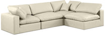 Comfy - 4 Piece Faux Leather Modular Armless Sectional - Simple Home Plus