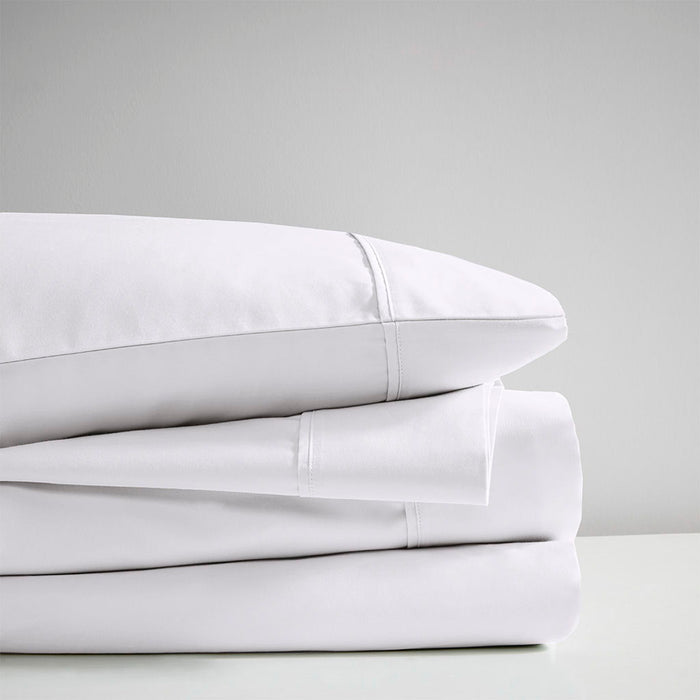 600 Thread Count - Cooling Cotton Blend 4 Piece Queen Sheet Set - White - Simple Home Plus