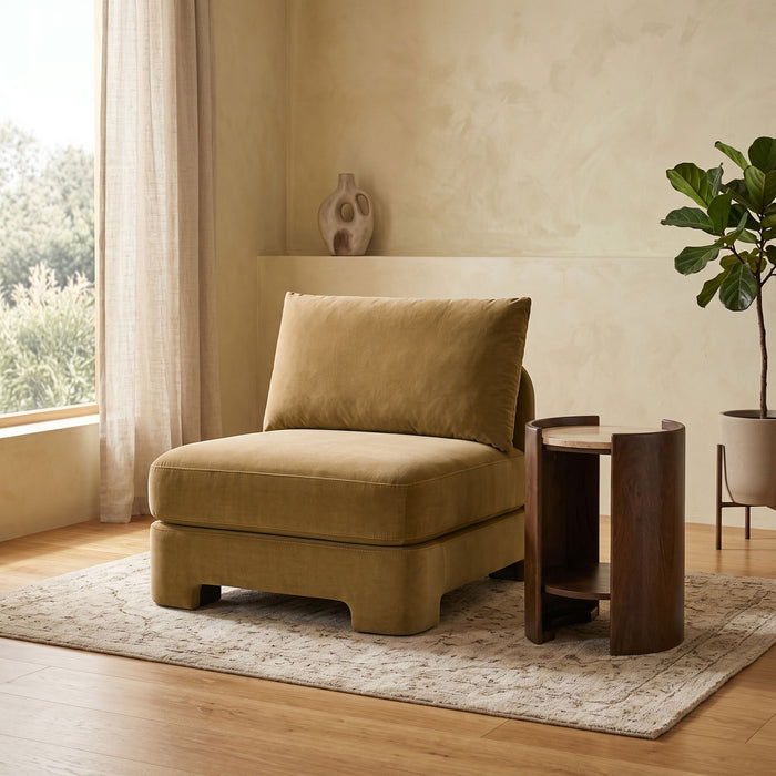 Hammond - Velvet Performance Fabric Upholstered Armless Chair - Simple Home Plus