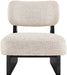 Vetra - Linen Textured Fabric Upholstered Accent Chair With Black Base - Simple Home Plus