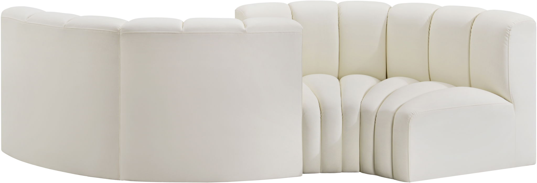 Arc - Faux Leather 4 Piece Curved Modular Sofa - Simple Home Plus