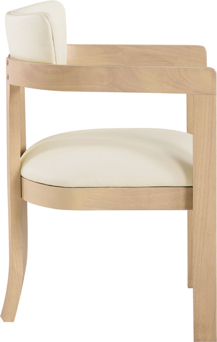 Lavrin - Vegan Leather Dining Arm Chair (Set of 2) - Natural Base - Simple Home Plus