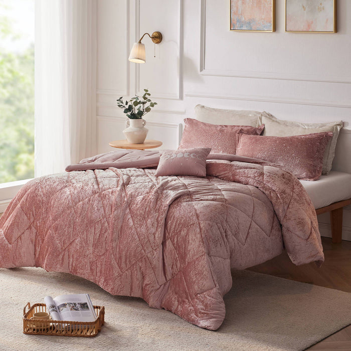 Felicia - King Duvet Cover Set - Blush - Simple Home Plus
