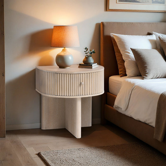 Cortland - Acacia Veneer And Solid Wood Night Stand - Simple Home Plus