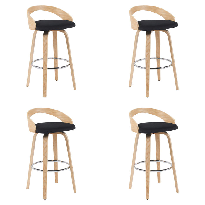 Sonia - Modern Swivel Bar Height Stool - Patterned Oak Wood Finish - Simple Home Plus