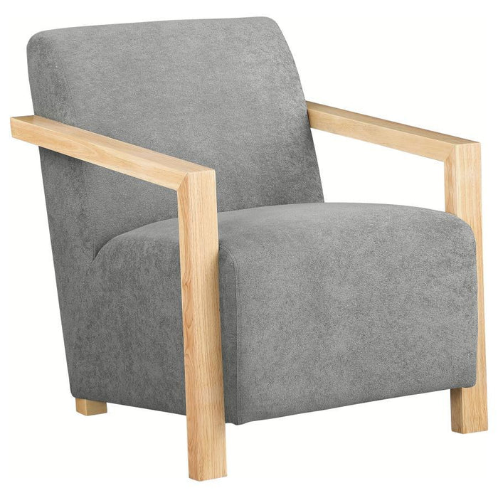 Diego - Upholstered Accent Arm Chair With Wood Arms - Simple Home Plus