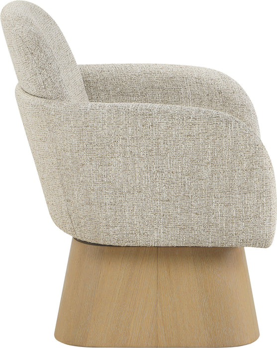 Marlowe - Linen Textured Fabric Upholstered Swivel Accent Chair - Stained Natural - Simple Home Plus