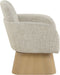 Marlowe - Linen Textured Fabric Upholstered Swivel Accent Chair - Stained Natural - Simple Home Plus