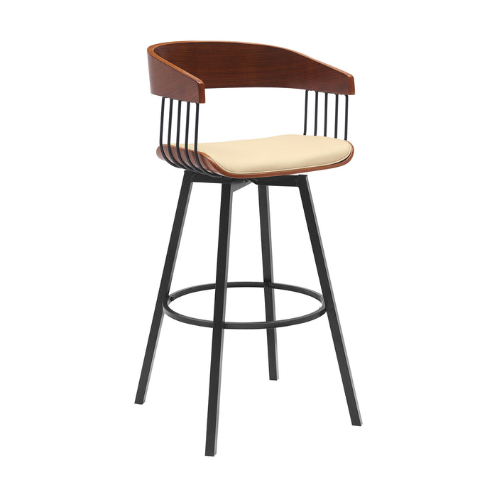 Athena - Swivel Walnut Metal Stool - Simple Home Plus