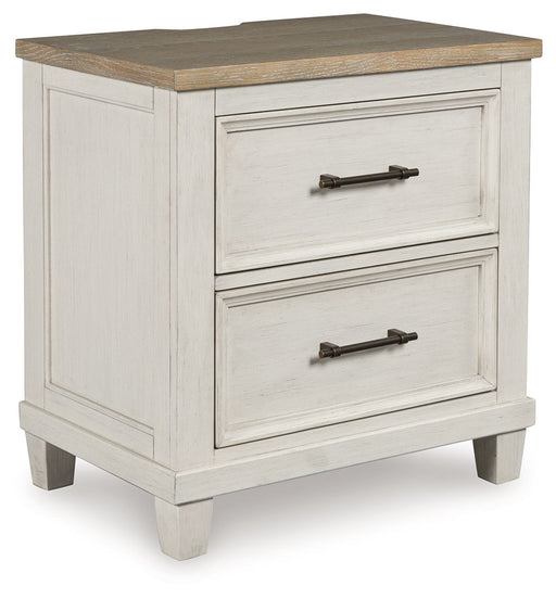 Shaybrock - Antique White / Brown - Two Drawer Night Stand - Simple Home Plus
