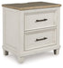 Shaybrock - Antique White / Brown - Two Drawer Night Stand - Simple Home Plus
