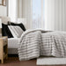Jasmine - 3 Piece Full/Queen Ultrasoft Ribbed Comforter Set - Black - Simple Home Plus