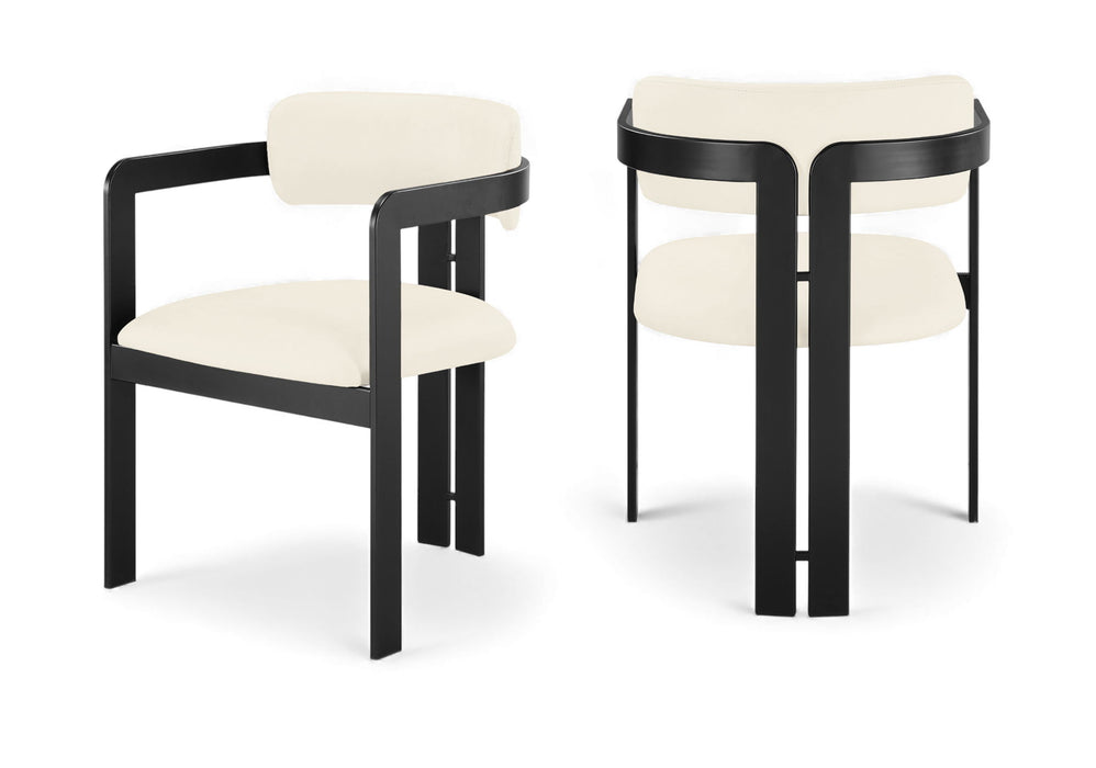 Aurum - Vegan Leather Upholstered Dining Chair With Graphite Black Base (Set of 2) - Simple Home Plus