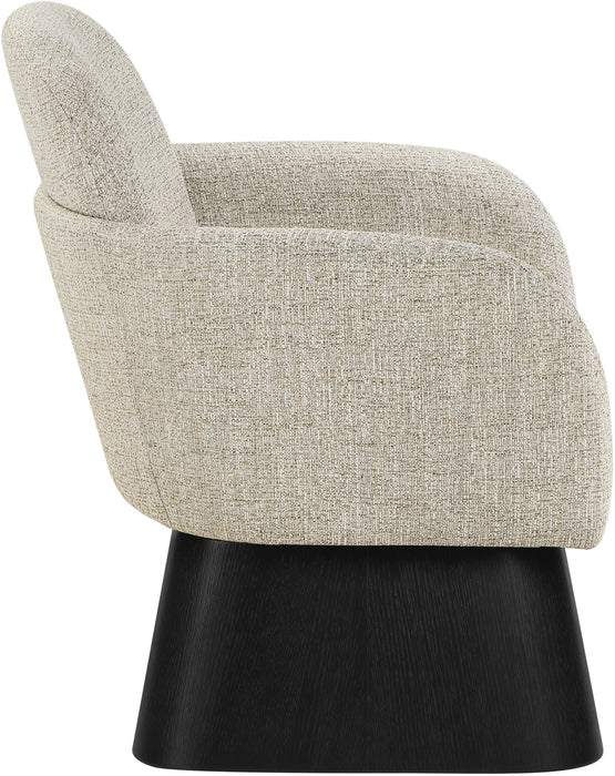 Marlowe - Linen Textured Fabric Upholstered Swivel Accent Chair - Stained Black - Simple Home Plus