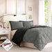 Larkspur - Twin 3M Scotchgard Diamond Quilting Reversible Down Alternative Comforter Set - Black / Gray - Simple Home Plus