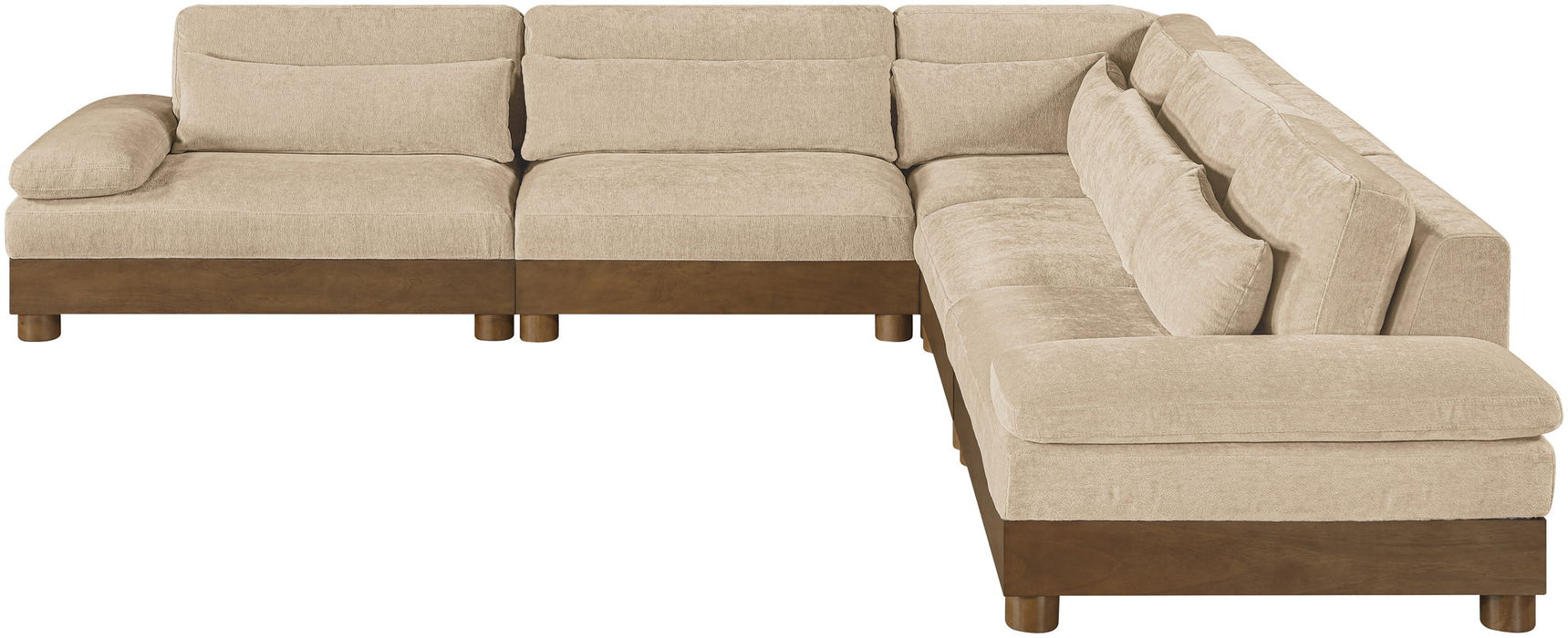 Turin - Chenille Fabric Upholstered Modular Sectional - Beige - Simple Home Plus