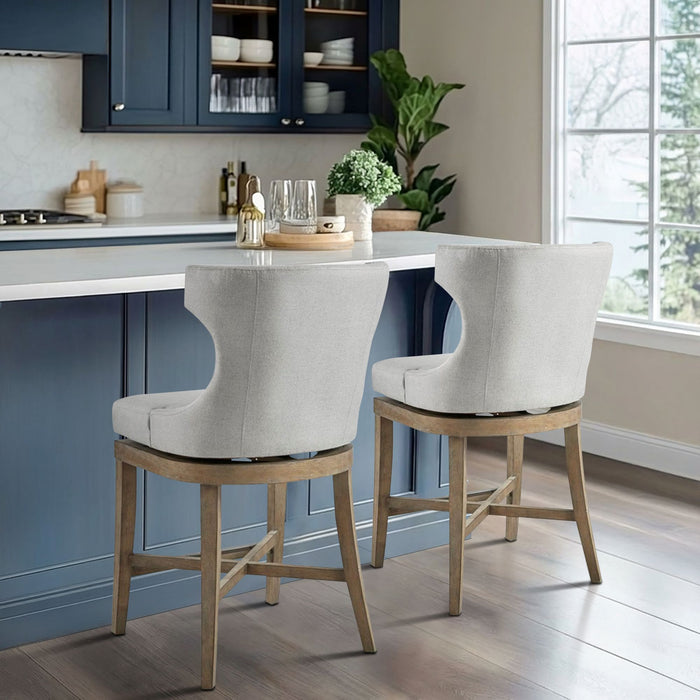 Carson - Counter Stool With Swivel Seat - Light Gray - Simple Home Plus