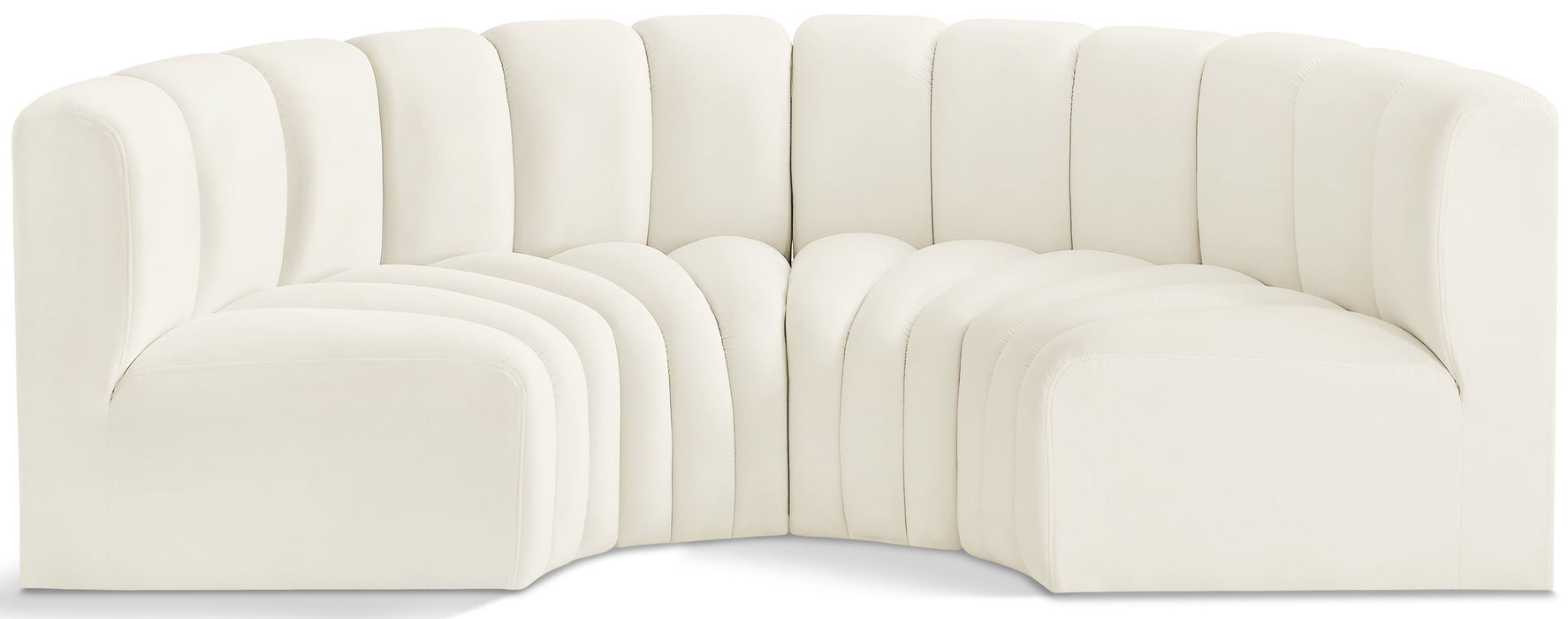 Arc - Velvet 4 Piece U-Shaped Modular Sofa - Simple Home Plus