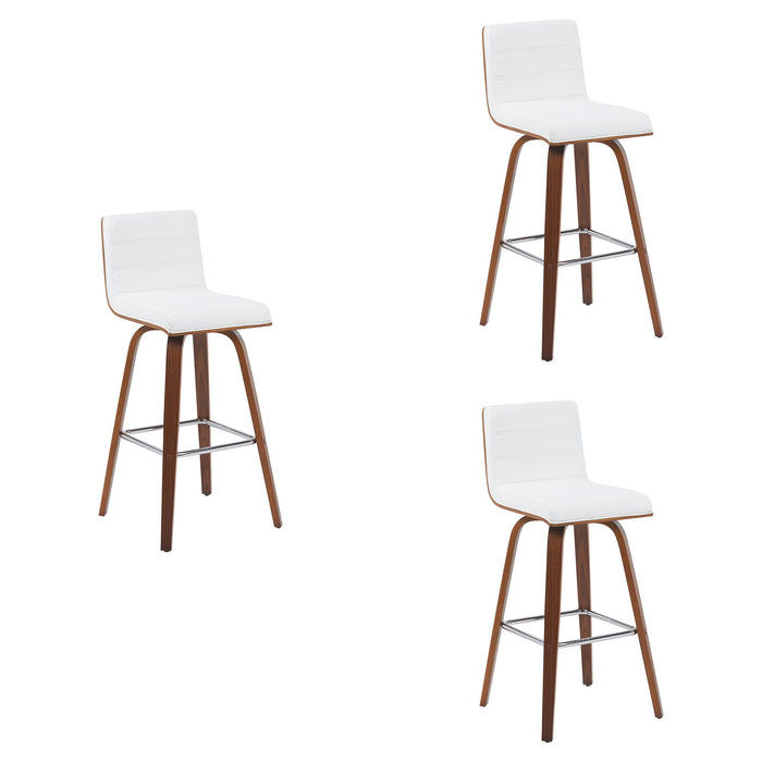 Vienna - Modern Swivel Bar Height Stool - Walnut Finished Wood Frame - Simple Home Plus