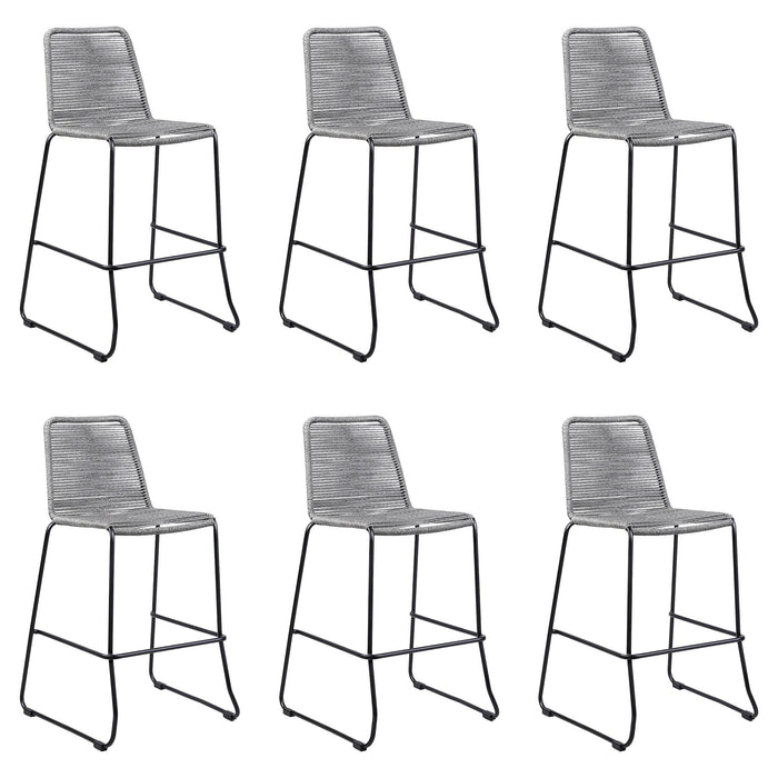 Shasta - 30" Outdoor Metal And Rope Stackable Barstool