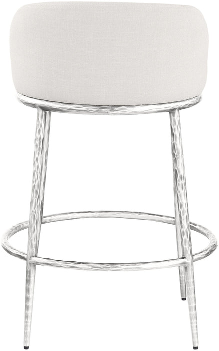 Ferro - Upholstered Counter Stool With Brushed Silver Base - Simple Home Plus