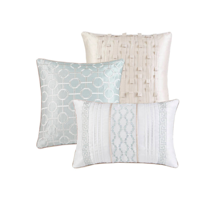 Bennett - California King Comforter (Set of 7) - Aqua - Simple Home Plus