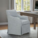 London - Upholstered Skirted Dining Arm Chair With Hidden Casters - Light Blue - Simple Home Plus