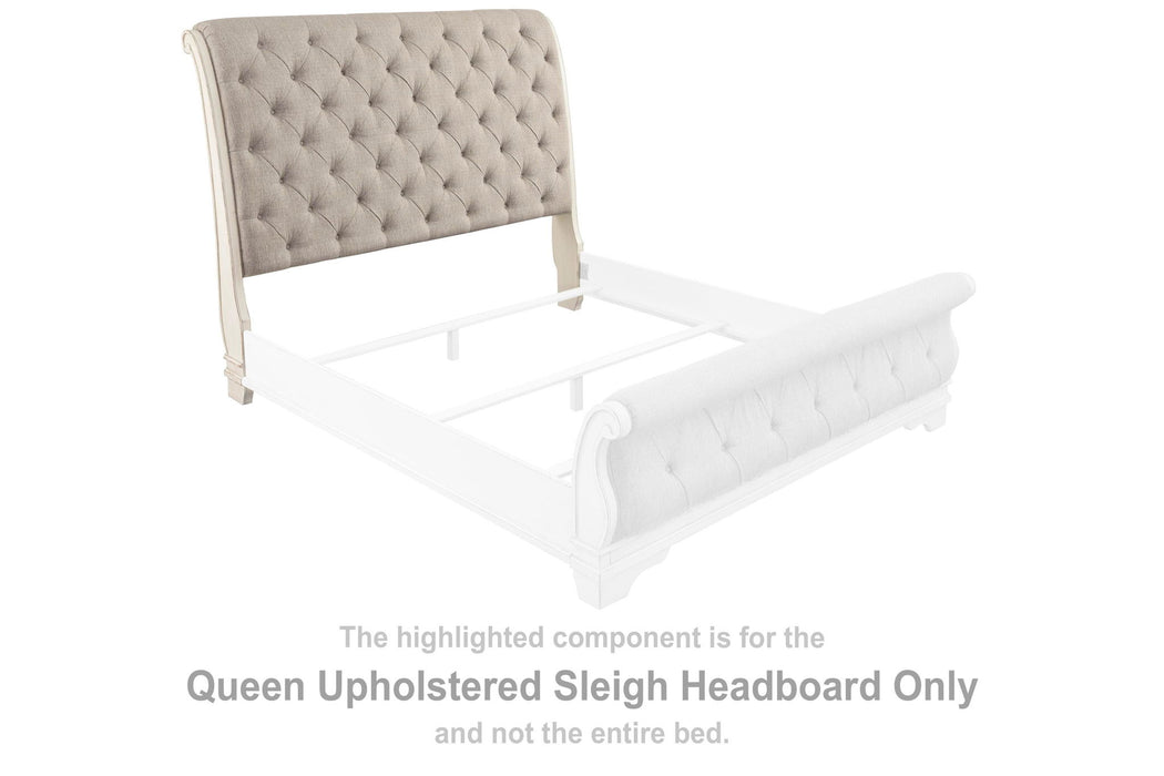 Realyn - Queen UPH Sleigh Headboard - White / Brown / Beige - Simple Home Plus