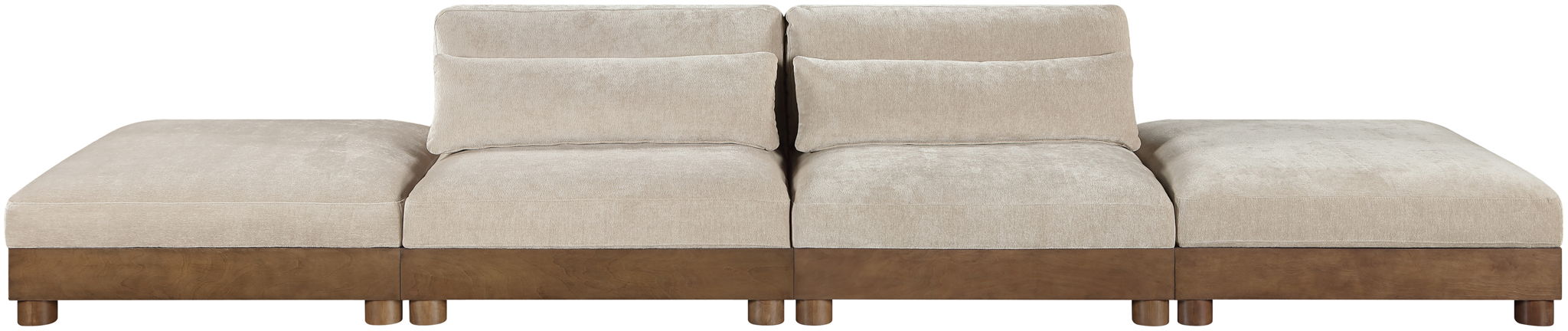 Turin - Chenille Fabric Upholstered Modular Sectional - Taupe - Simple Home Plus