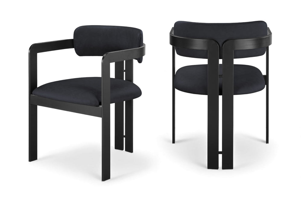 Aurum - Vegan Leather Upholstered Dining Chair With Graphite Black Base (Set of 2) - Simple Home Plus