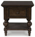 Veramond - Dark Brown - Square End Table - Simple Home Plus
