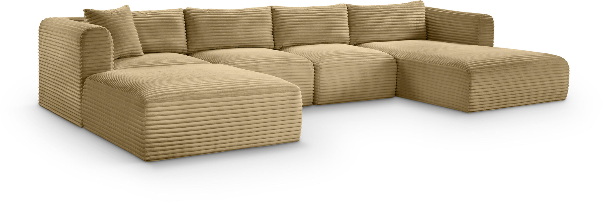 Shaggy - 5 Piece Modular Sectional With Chaise And Ottoman - Simple Home Plus