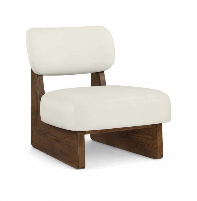 Vetra - Vegan Leather Upholstered Accent Chair With Brown Base - Simple Home Plus