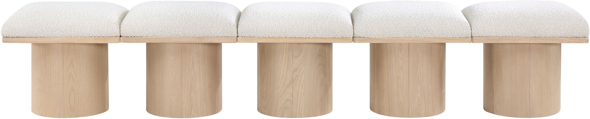 Pavilion - 5 Piece Modular Bench With Natural Base - Simple Home Plus