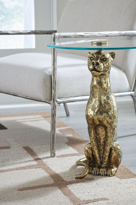 Vallain - Antique Gold Finish - Accent Table - Simple Home Plus