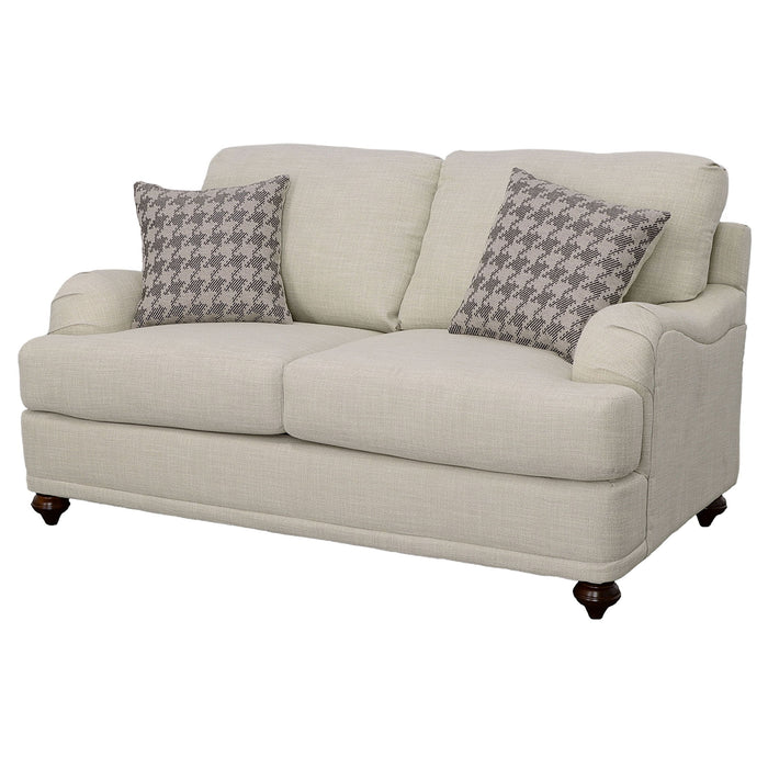 Glenn - Upholstered English Arm Loveseat - Light Gray - Simple Home Plus