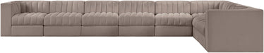 Rummi - Velvet Performance Fabric Upholstered 8 Piece Modular Sectional (With 3 Corner Chairs) - Simple Home Plus