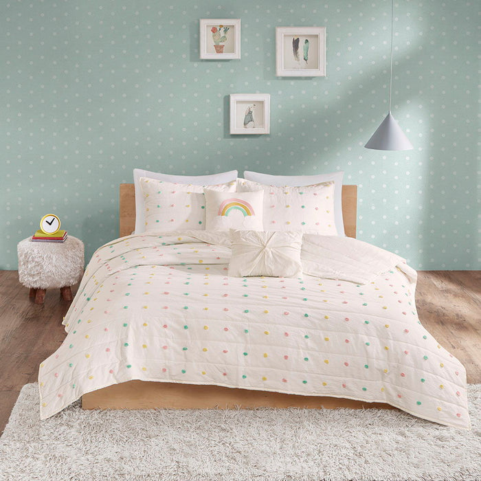 Callie - Pom Pom Coverlet Set - Multi - Simple Home Plus