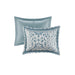 Odette - 8 Piece Jacquard Comforter Set - Aqua / Silver - Simple Home Plus