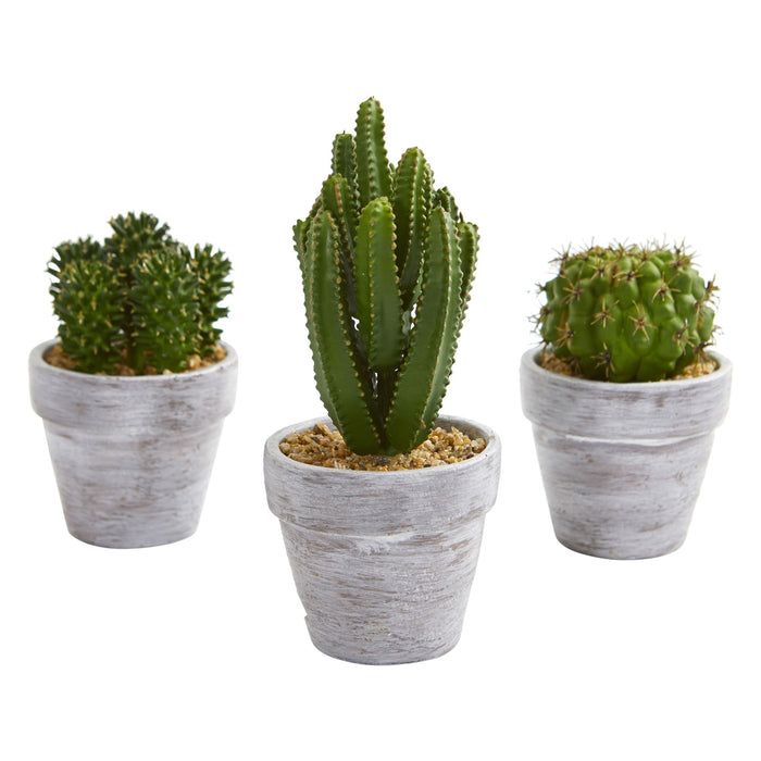 8" Cactus Artificial Plant (Set of 3)