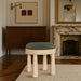 Larea - Linen Textured Fabric Ottoman - Natural Base - Simple Home Plus
