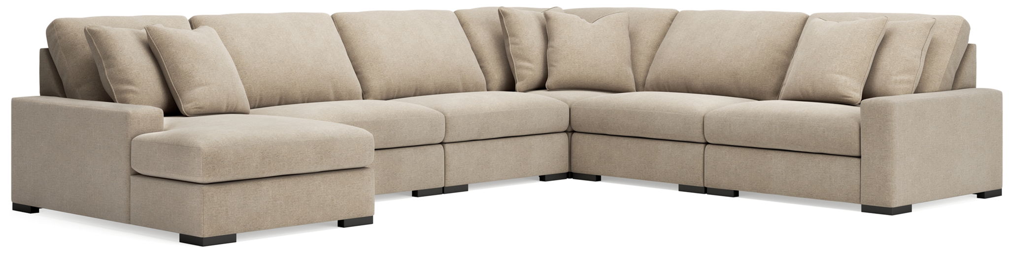 Calden - 6-Piece Sectional With LAF Corner Chaise - Oatmeal - Simple Home Plus