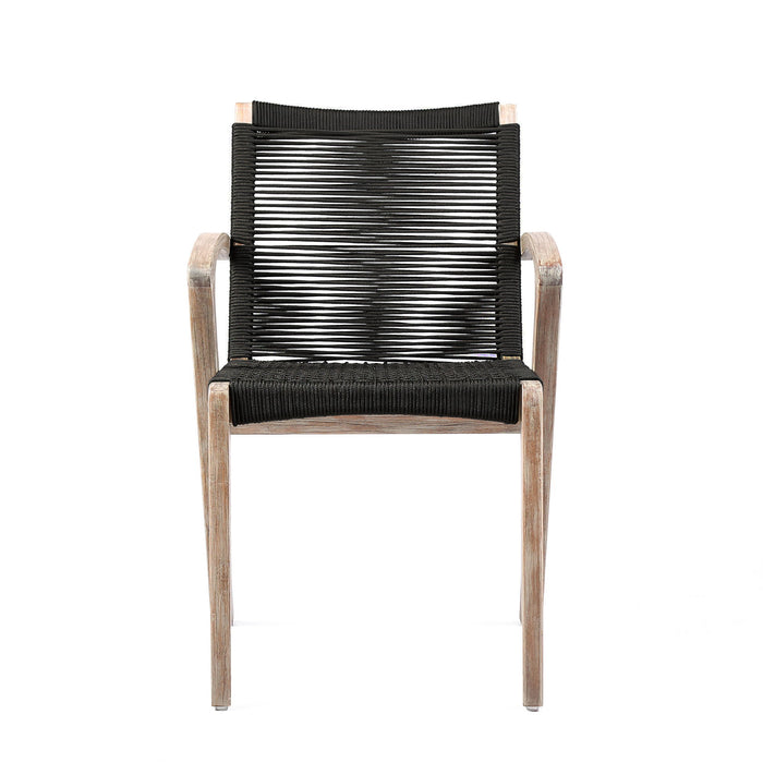 Nabila - Outdoor Wood And Rope Dining Chairs (Set of 2)