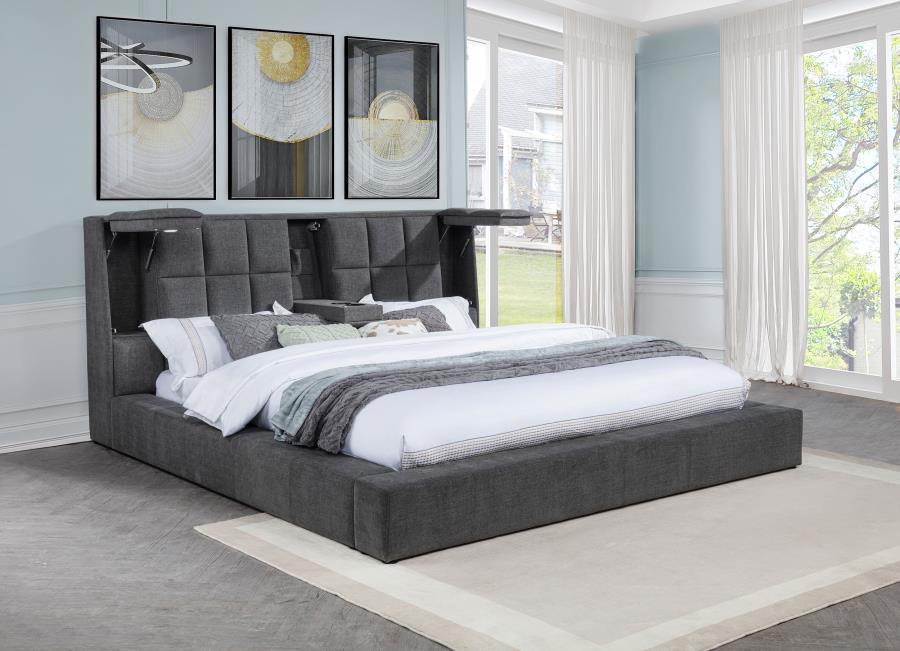 Dreux - Upholstered Panel Platform Bed - Simple Home Plus