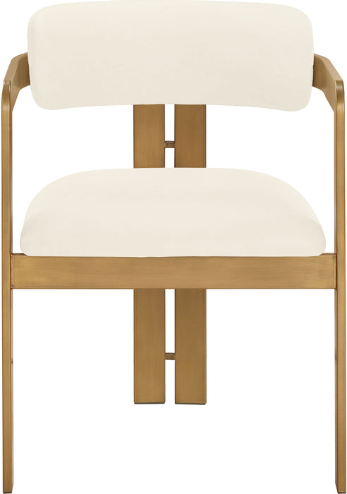Aurum - Vegan Leather Upholstered Dining Chair With Brushed Brass Base (Set of 2) - Simple Home Plus